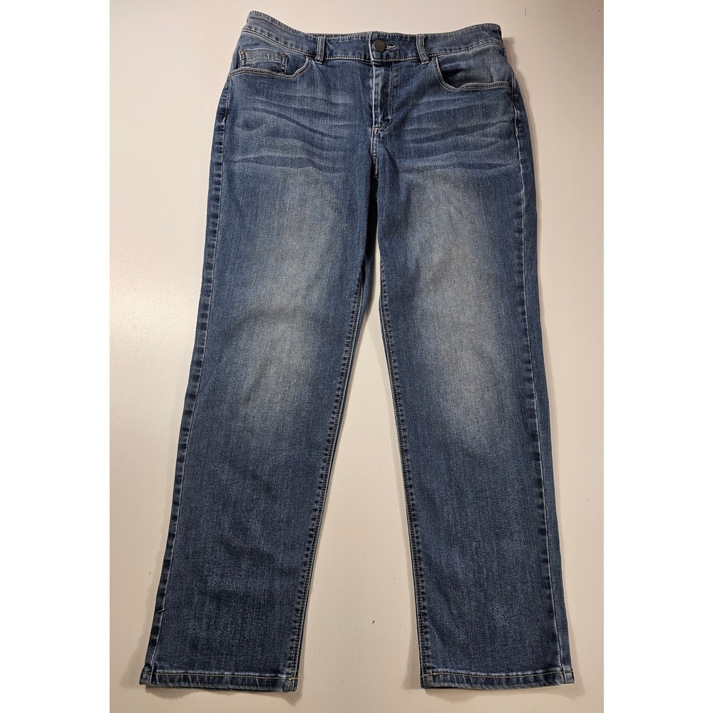Chicos platinum ultimate fit size 0.5 (6) Stretch casual jeans EUC *